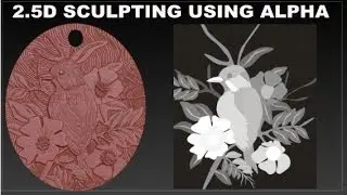 Jewelry design 2.5D Sculpting using Alpha in ZBrush