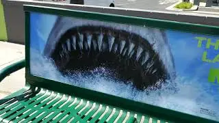 Meg 2 The Trench Bus Bench Billboard Hollywood Los Angeles California USA July 14, 2023