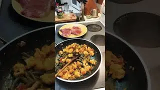 One pan Mediterranean pork chops with orange cauliflower 