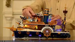 LUMIBRICKS Steampunk-Dampfschiff Beleuchtetes Bauset &ndash; 1792-teiliges Schiffmodell