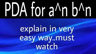 How to draw PDA for a^n b^n.| Automata| push down automata for a^n b^n.. Sana khan
