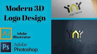 How To Make A Modern 3D Logo Design | Adobe illustrator & Photoshop Tutorials | Easy Way