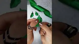 DIY | Easy leaf tutorial with satin ribbon 🌱🍃   #shorts   #diy