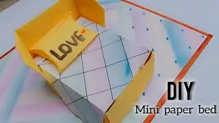How to make origami bed & bedding / DIY mini paper bed / Easy Origami  bed