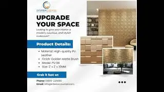 Upgrade Your Space with Premium PU Leather Wall Panels &mdash; Golden Matte Brush (PU 08) #shorts 
