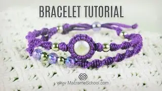 How to Make Macramé Double Bracelet with Wrapped Stone