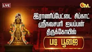 🔴LIVE: இராணிப்பேட்டை சிப்காட் ஸ்ரீநவசபரி ஐயப்பன் கோயில் -  படி பூஜை | Ayyappan | OM TV