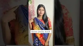 Try this viral saree pallu hack✅/#hacks #trending #fashion #style #shorts #ytshorts #saree #styling