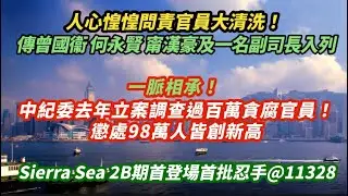 波譎雲詭問責官員大清洗！傳何永賢曾國衞甯漢豪及一名副司長皆入列｜一脈相承！中紀委2025年立案調查過百萬貪腐怠政官員 懲處98.3萬人皆創新高｜Sierra Sea 2B期登場首批忍手@11328元｜