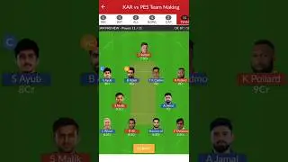 KAR VS PES DREAM11 PREDICTION TEEM TODAY PES VS KAR dream11 team today winning Team #short #ytshort