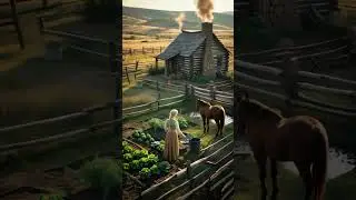 Peaceful Village Life on 1800s Frontier | Grace tending the garden on the homestead