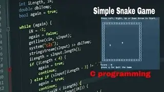 Snake Game In C Programming Language || How To Make Snake Game In C Programming