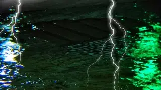 Heavy Rainstorm Over Glowing Neon Roads 🌧️⚡ Dark Night Ambience for Sleep
