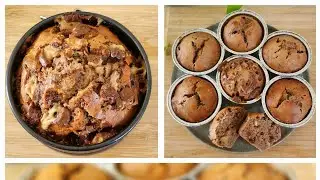 BANANA Walnut Cake | Over-riped BANANA recipe | Instant Cupcakes in Airfryer 