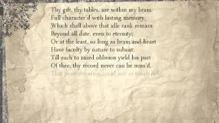 Sonnet 122: Thy gift, thy tables, are within my brain