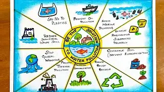 Water pollution drawing easy | How to control water pollution drawing | Stop pollution poster