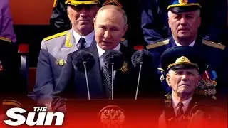 Putin claims 'West preparing to invade our land' in V-Day speech