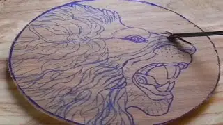 Beautiful Lion Face Art #woodart