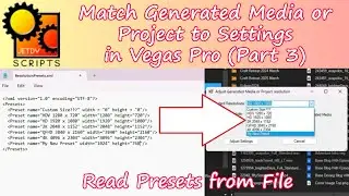Match Generated Media or Project to Settings in Vegas Pro - Part 3
