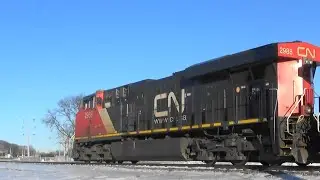 CN 2988 w/ CP Power Leads Freight, Bettendorf, IA
