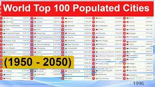 World Top 100 Populated Cities (1950 - 2050)  Largest Urban Areas in the World