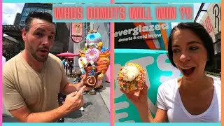 DISNEY SPRINGS VS. UNIVERSAL CITY WALK FOOD REVIEW VOODOO DOUGHNUTS VS EVERGLAZED DONUTS