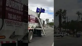 Burrtec Garbage Truck Picks Up Small Blue Bin 🥹 #shorts #tiktok #viral