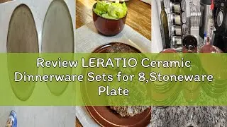 Review LERATIO Ceramic Dinnerware Sets for 8,Stoneware Plates and Bowls Sets,Reactive Glaze Dishes S