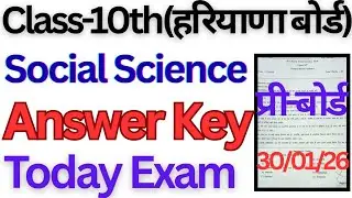Class 10 social science Answer Key Pre-Board today exam 2026 haryana board। #class10 #answerkey