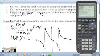 Finding the Equations of the  Asymptotes for a Rational Function