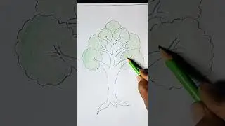 Easy tree drawing #drawingtechniques #tree