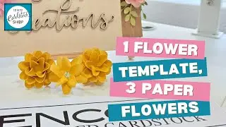 One Flower Template, Three Paper Flowers