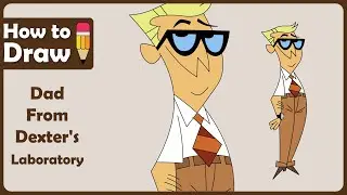 How to Draw Dad from Dexter's Lab! 🎨✍️ #DextersLabArt #CartoonDrawing #EasyArtTutorial