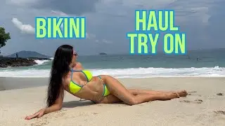 [4K USA] Bikini Try-On Haul on the Beach