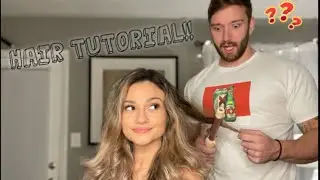 HUSBAND STYLES MY HAIR TUTORIAL || First Time Ever