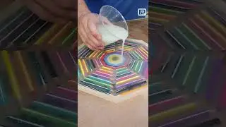 Amazing Glows in the Dark! Epoxy Resin Clock with Colored Pencils  #diy #epoxyresin  #shorts