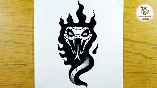 HOW TO DRAW A SNAKE TATTOO || SNAKE DRAWING EASY 