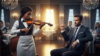 Billionaire Forces Black Waitress to Play violin to Mock Her…..and Left Everyone In Tears