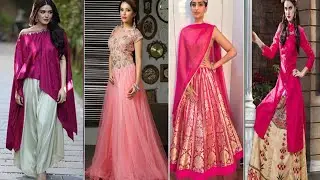 pretty pink Outfit collection for pink lovers/ ethnic Partywear wear/ best dress for party wear