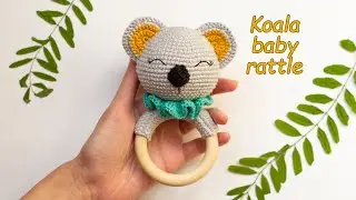 Koala baby rattle toy is sensory toy, baby teether is expecting mom gift, godchild gift