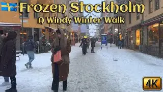 🇸🇪 Frozen Stockholm &ndash; Windy Winter Walk in 4K