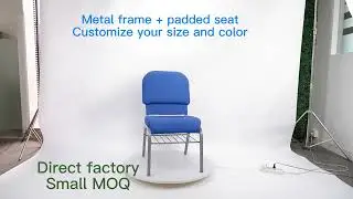 China factory church chair, conference chair, metal chair with cushion