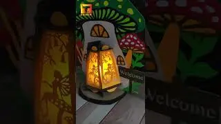 Mushroom House Fairy Tales lantern paper cutting - 3D shadow box Tdesign510 #lantern #shadowbox #svg