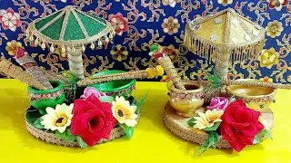 DIY Mehndi/ Haldi Platter Ideas/🥀mehndi thali decoration ideas
