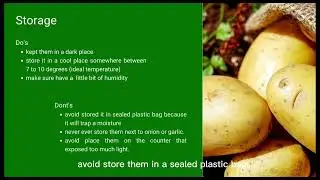 Post-harvest handling process potato