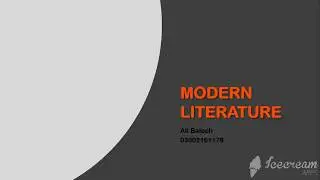 Modern literature part one l Ali Baloch