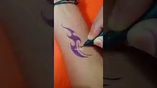 How to tattoo with pen | simple tribal tattoo #shorts #tattoo