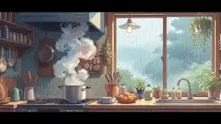 Ghibli Rainy Kitchen | Cozy Cooking & Cat ASMR ☔🐾✨#ghiblistyle #cozyrain #rainyday #relaxingvideo