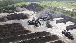 Breken, zeven, windshiften en wassen betongranulaat