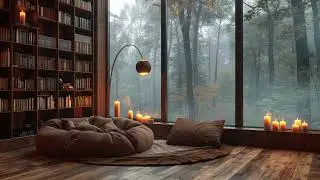 Rainy Forest Reading Nook Ambience | Lofi | Deep Focus | Cafe Music | 12h Loop